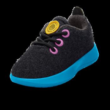 Kids' Allbirds Smallbirds Wool Runners Running Shoes Black | ZAUNQ96136