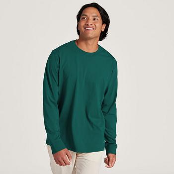 Men's Allbirds Allgood Cotton Long Sleeve T shirts Turquoise | SAUVO52955