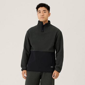 Men's Allbirds Fluff Fleece Pullover Sweatshirts Black | LAUSX18210