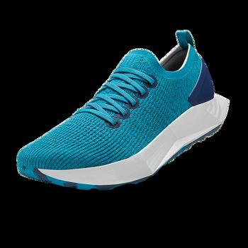 Men's Allbirds Tree Flyers Running Shoes Turquoise | ZAUMJ85282