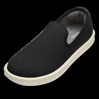 Men's Allbirds Wool Lounger Woven Slip-Ons Black | AUQCS95088