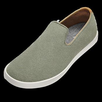 Men's Allbirds Wool Loungers Slip-Ons Deep Green | FAUHY51376