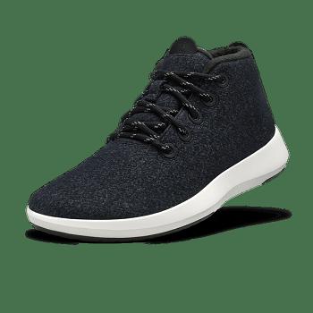 Men's Allbirds Wool Runner-up Mizzles High Tops Black | BAUSO38596