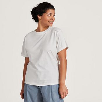 Women's Allbirds Allgood Cotton T shirts White | GAUUC93844