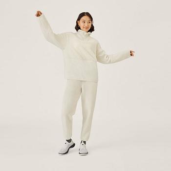 Women's Allbirds Fluff Fleece Pant Sweatpants White | QAUWA67196