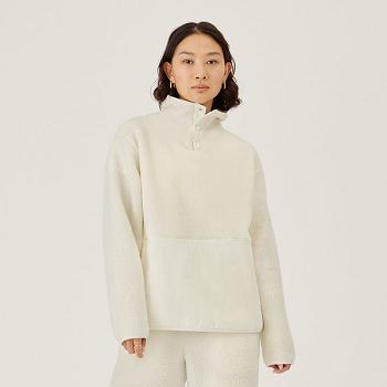 Women's Allbirds Fluff Fleece Pullover Sweatshirts White | AAUWC40737