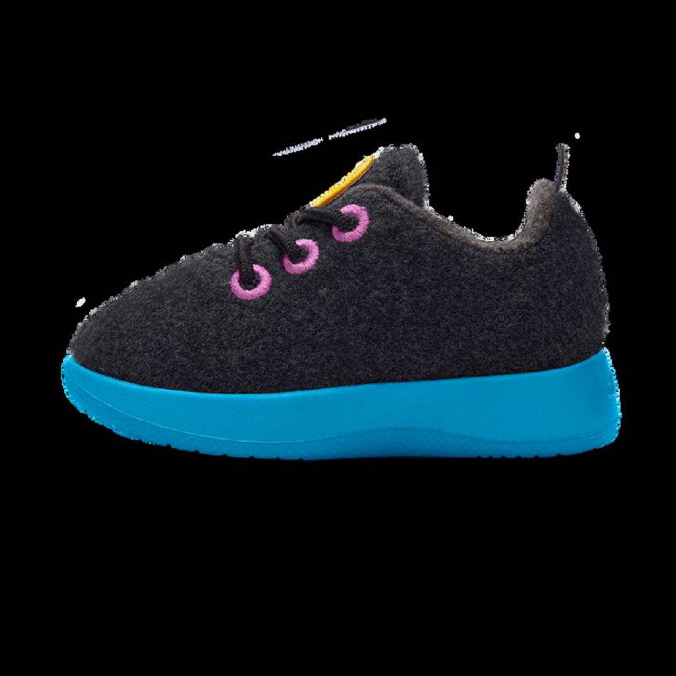 Kids' Allbirds Smallbirds Wool Runners Running Shoes Black | ZAUNQ96136