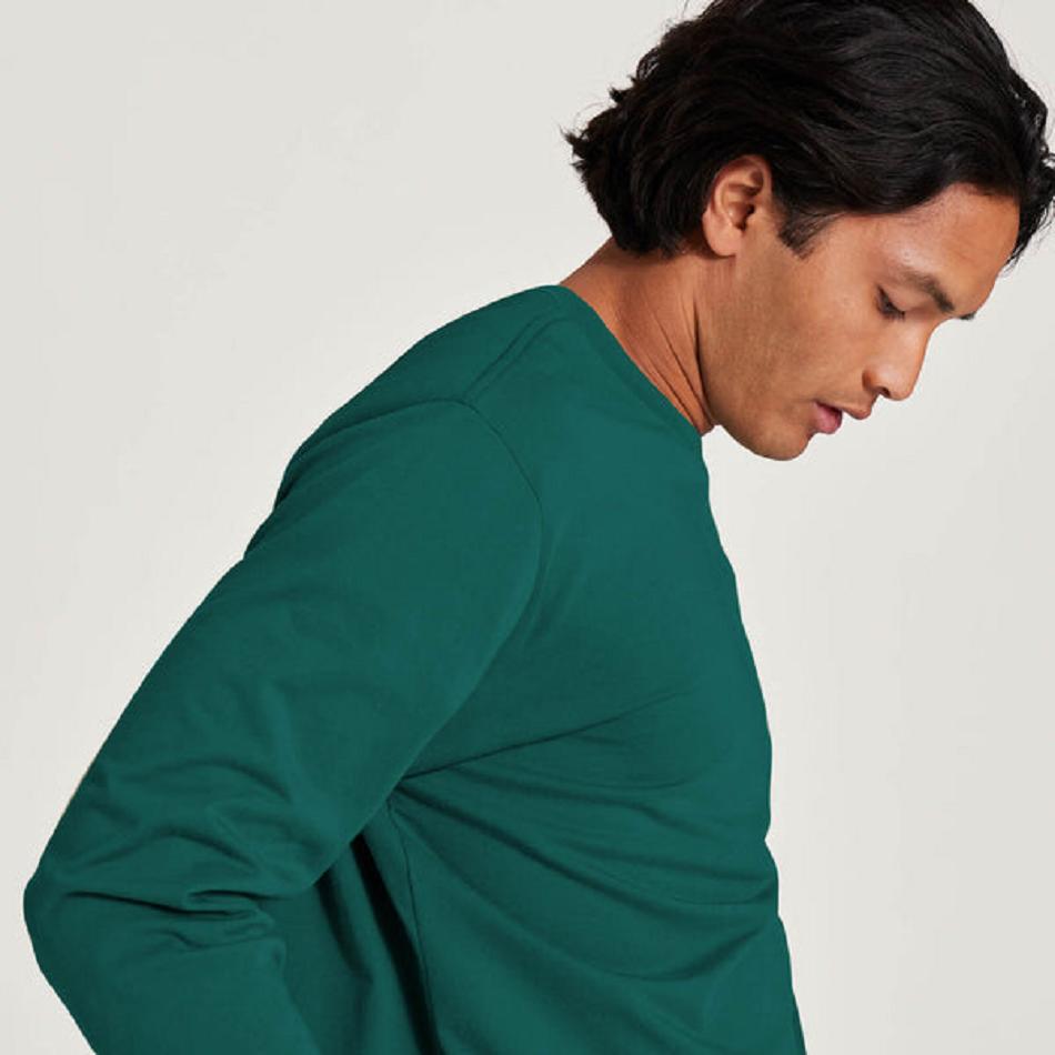 Men's Allbirds Allgood Cotton Long Sleeve T shirts Turquoise | SAUVO52955