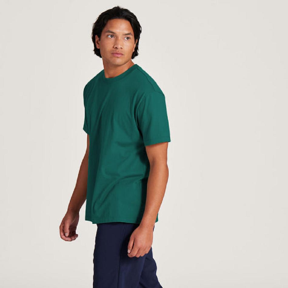 Men's Allbirds Allgood Cotton T shirts Turquoise | BAUSD99877