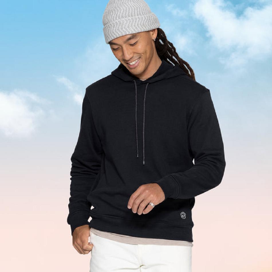 Men's Allbirds R&R Hoodie Sweatshirts Black | UAUTG92269