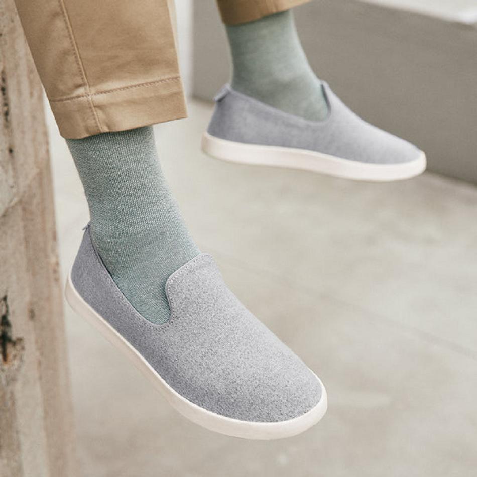 Men's Allbirds Wool Loungers Slip-Ons Green | AUJZR31166