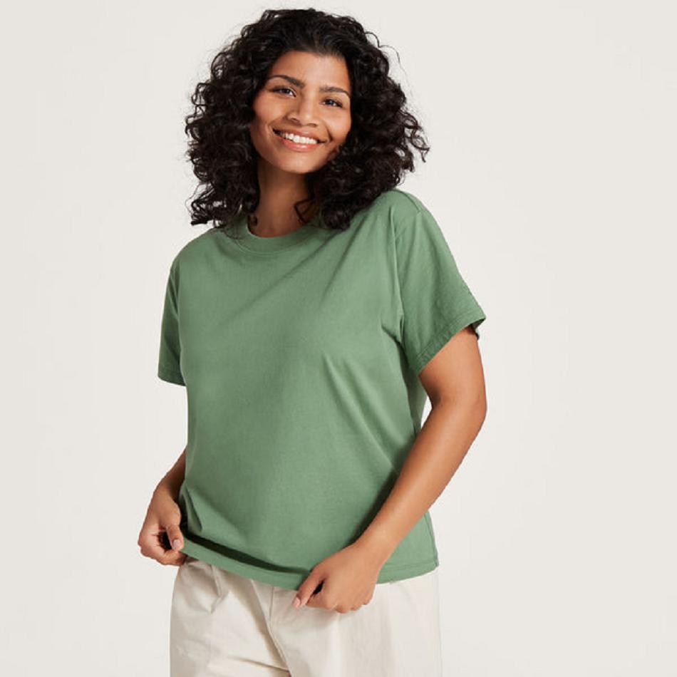 Women's Allbirds Allgood Cotton T shirts Green | AUNZX49793