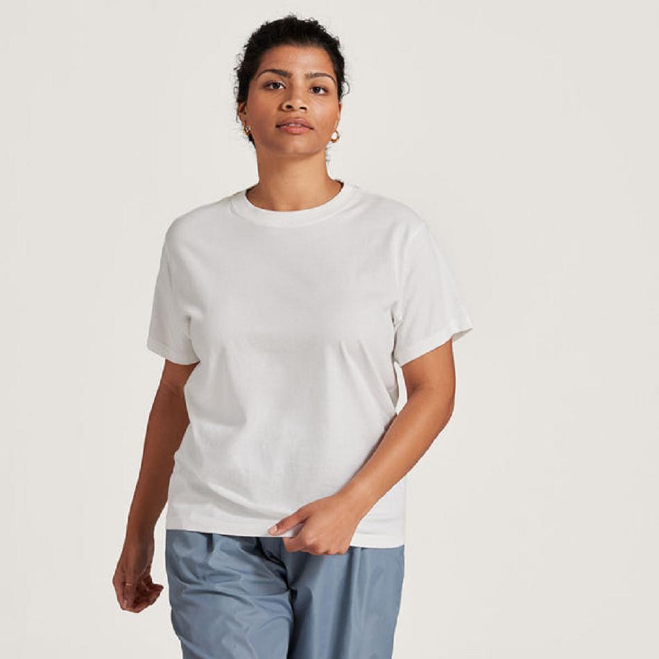 Women's Allbirds Allgood Cotton T shirts White | GAUUC93844