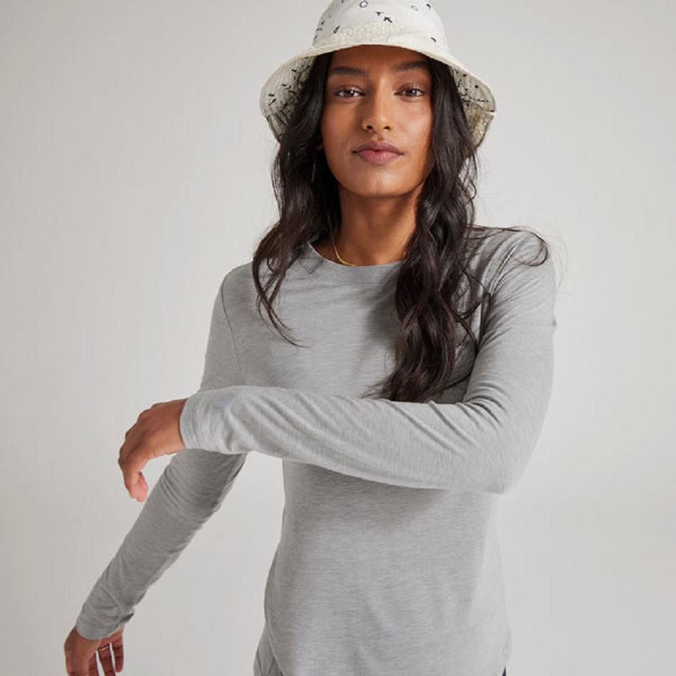 Women's Allbirds Long Sleeve Sea T shirts Grey | AUNZX47670