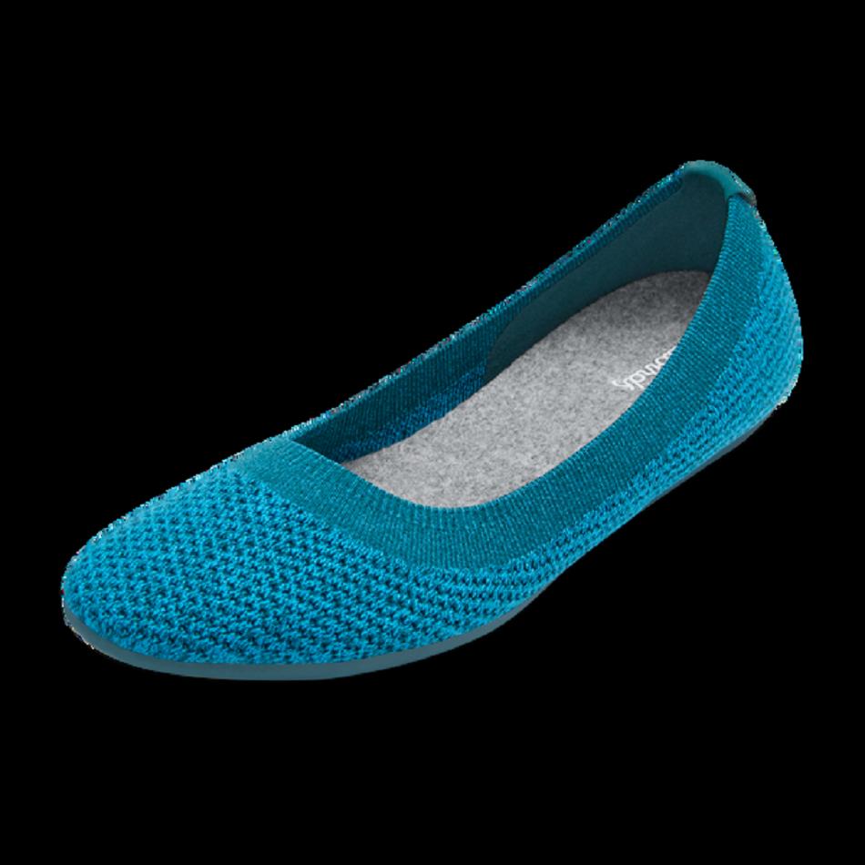 Women\'s Allbirds Tree Breezers Flats Turquoise | ZAUMJ73196