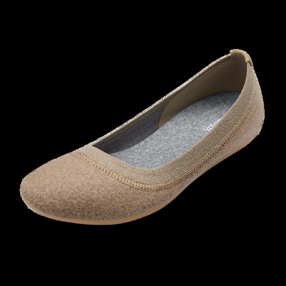 Women\'s Allbirds Wool Breezers Flats Beige | GAUUC23918