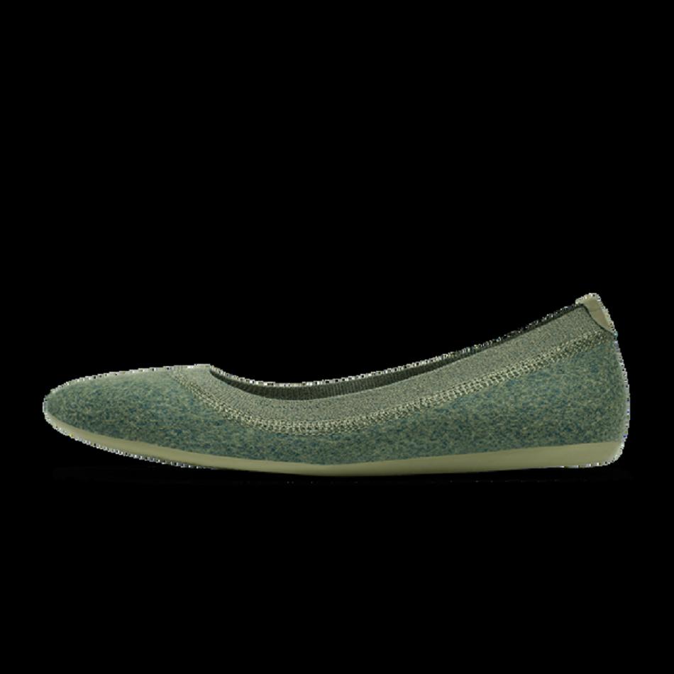 Women's Allbirds Wool Breezers Flats Green | DAUVO18573